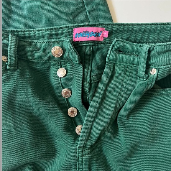 Edikted Reigan Wide Leg Jeans - Green - Picture 2 of 5
